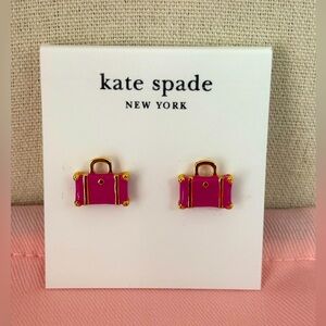 Kate Spade New York Away We Go Suitcase Stud Earrings NW DUSTBAG